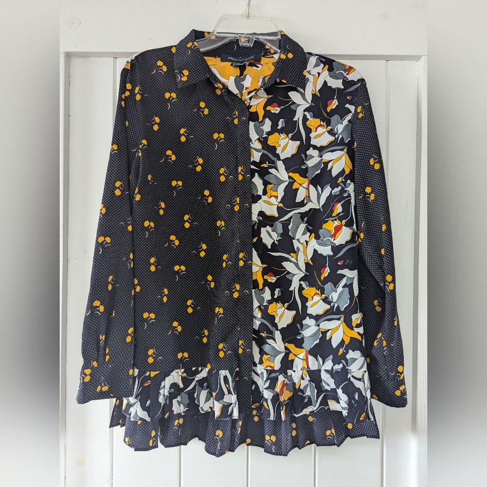 French Connection long sleeves high low shirt